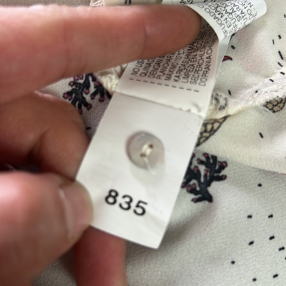 Zara Basic Mermaid Print Button Down Shirt Blouse Size XS - Picture 15 of 17